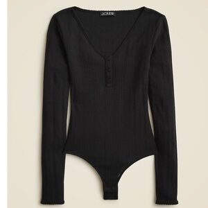 J. Crew Black pointelle Bodysuit, size M